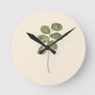 Relojes de hoja de eucalipto botánico prensado vin