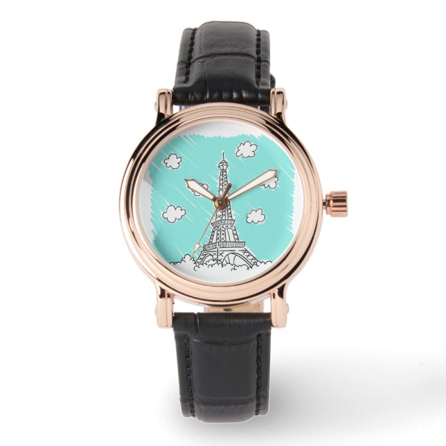Relojes de Ilustracion de la Torre Eiffel (Anverso)