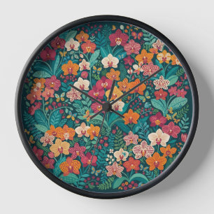 Relojes de Jardín de Mariposas Orquídeas Abstracta