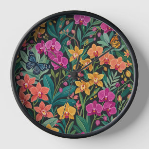 Relojes de Jardín Mariposas Orquídeas Abstractas A