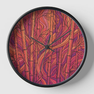 Relojes de línea de arte naranja puesta de sol de 