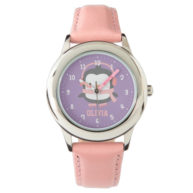 Relojes de niñas de pingüino pequeño lindo para ma (Anverso)