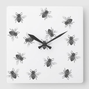 Relojes de Pared Abstractos - Fondo Blanco Abeja