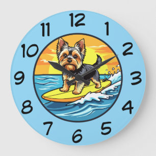 Relojes de pared con tema de perro Yorkshire Terri