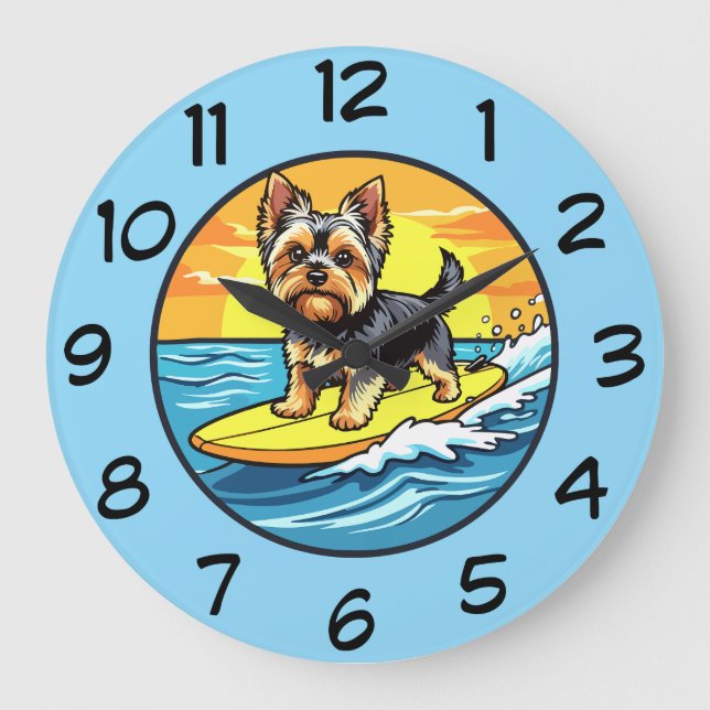 Relojes de pared con tema de perro Yorkshire Terri (Anverso)