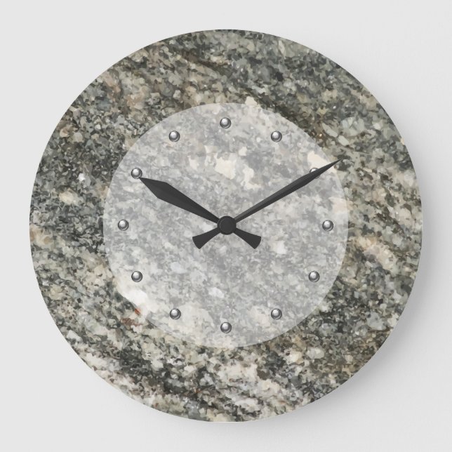 Relojes de pared de cocina en piedra de imitación (Anverso)