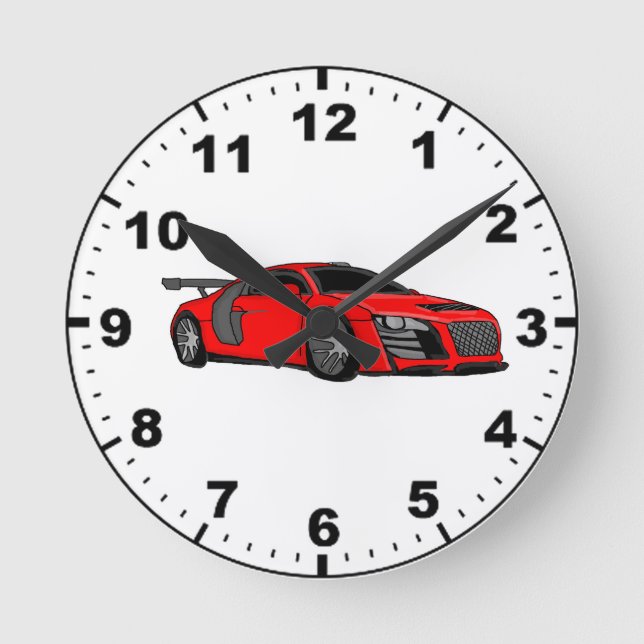 relojes de pared de diseño de autos de carreras de (Anverso)