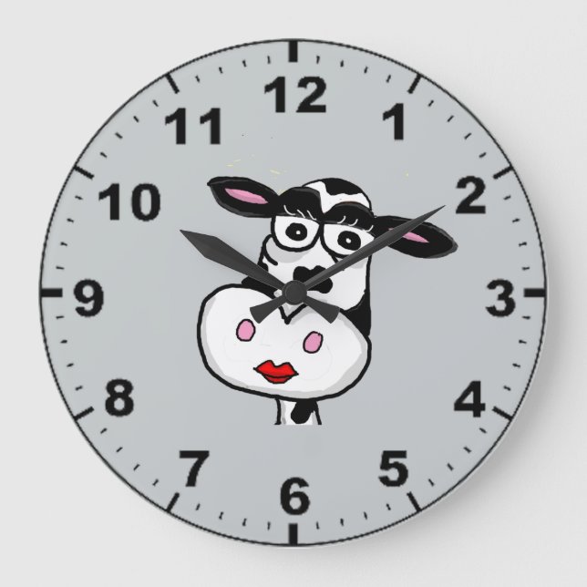 Relojes de pared de diseño de vaca mate (Anverso)