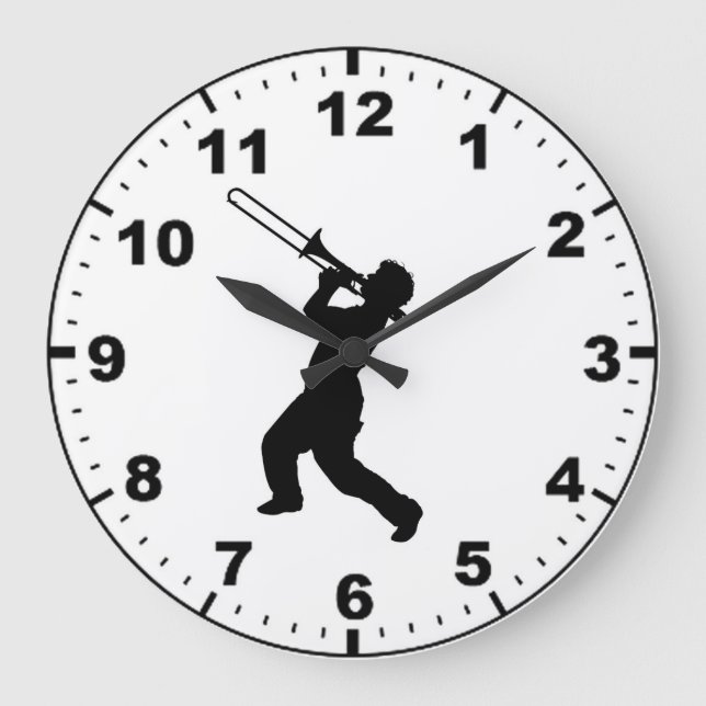 Relojes de pared de diseño para "jugador de trombó (Anverso)