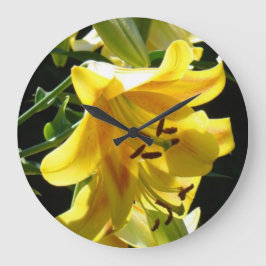 Relojes de pared de flores de lirio amarillo regal