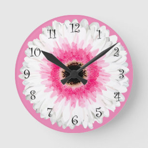 Relojes de pared de flores rosadas de moda Bonito