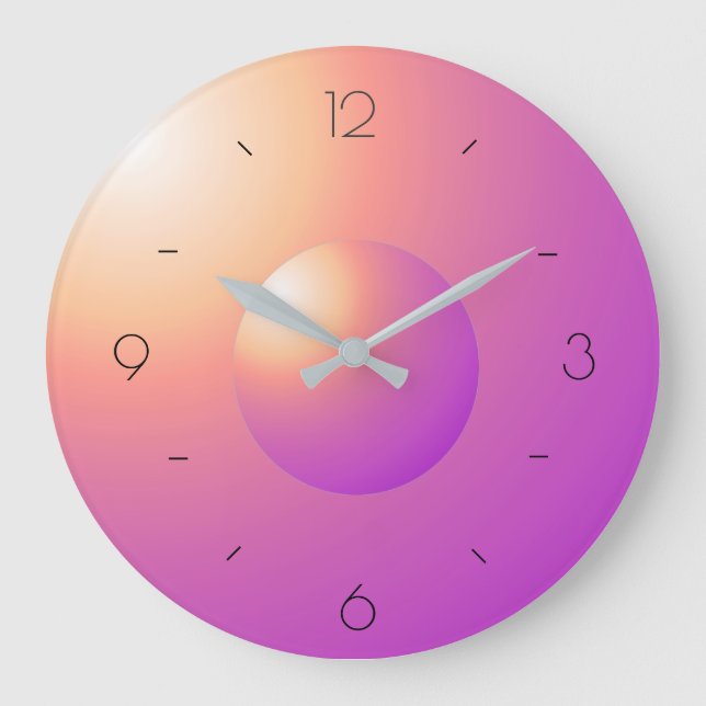 Relojes de pared de luna naranja rosa atmosférica (Anverso)