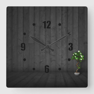 Relojes de pared de madera negros elegantes del