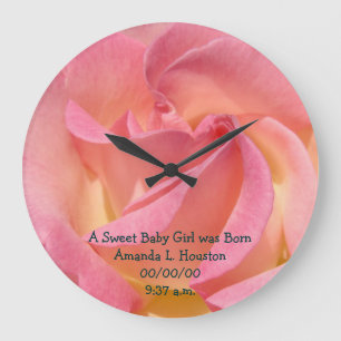 Relojes de pared de Sweet Baby Girl Fecha de Nacim