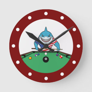 Relojes de pared de tiburón de piscina para hombre