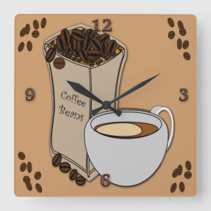 Relojes de pared del diseño de la taza de café de