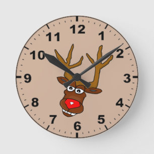 Relojes de pared del diseño del reno del navidad