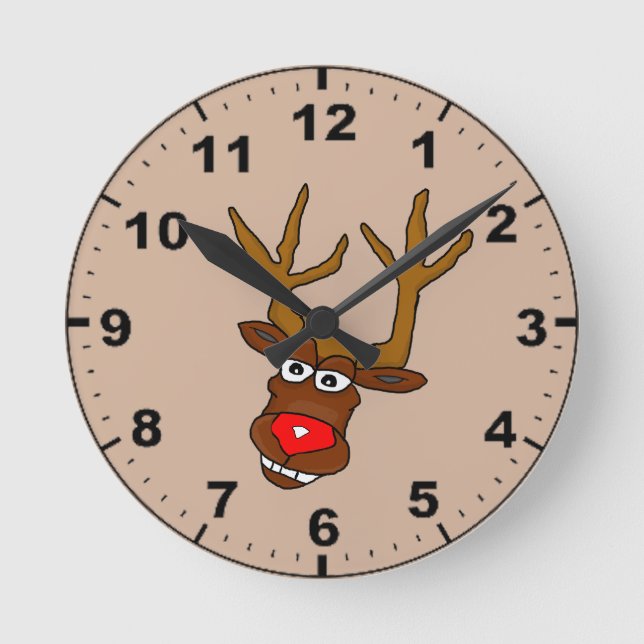 Relojes de pared del diseño del reno del navidad (Anverso)