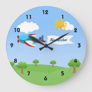 Relojes de pared del muchacho de la bandera de