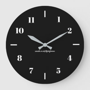 Relojes de Pared - Diseño Blanco sobre Fondo Negro