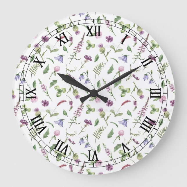 Relojes de Pared - Flores Silvestres de Primavera  (Anverso)