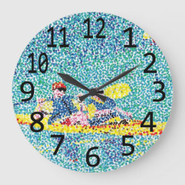 Relojes de pared Kayaking del Pointillism de la