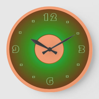 Relojes de pared lisos verde lima y albaricoque