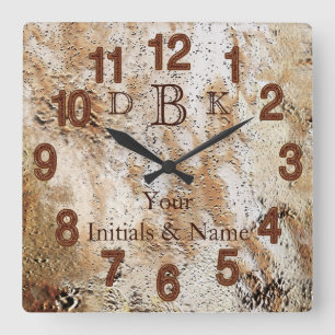 Relojes de pared para hombre rústico con tu NOMBRE