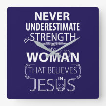 Relojes de pared que creen en Jesús Mujer Cristian