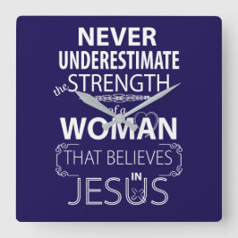 Relojes de pared que creen en Jesús Mujer Cristian