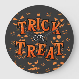 Relojes de pared redondos de Halloween Trick or Tr