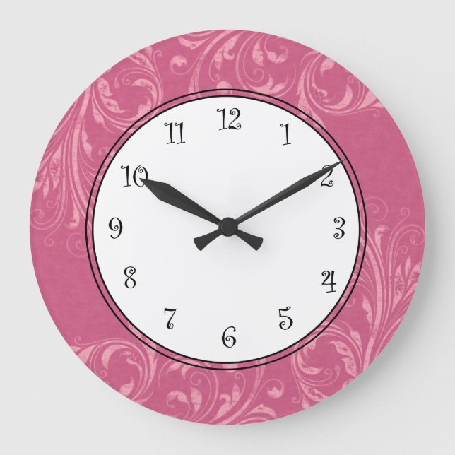 Relojes de pared rosados de los chicas (Anverso)