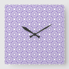Relojes de Patrón Continuo Geométrico Blanco Púrpu