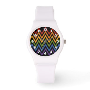 Relojes de patrón de cheurón arco iris