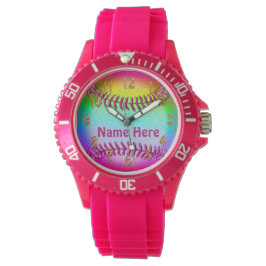 Relojes de softbol personalizados para Chicas y mu