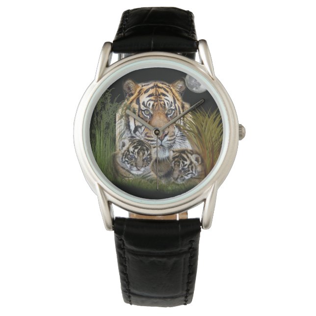 Relojes de tigre y crías (Anverso)