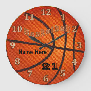 Relojes del baloncesto con NÚMERO del nombre y del