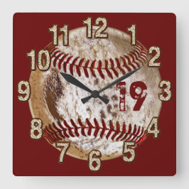 Relojes del béisbol del Grunge del número del