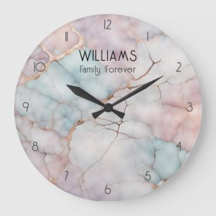Relojes familiares de piedra de mármol rosa person