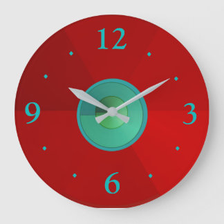 Relojes lisos > Rojo con centro de aqua / verde / 
