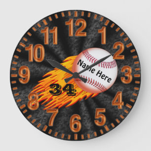 Relojes llameantes del béisbol con SU NOMBRE y