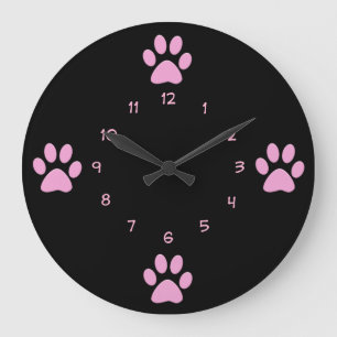 Relojes murales de perros rosados