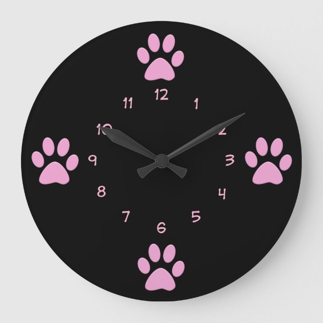 Relojes murales de perros rosados (Anverso)