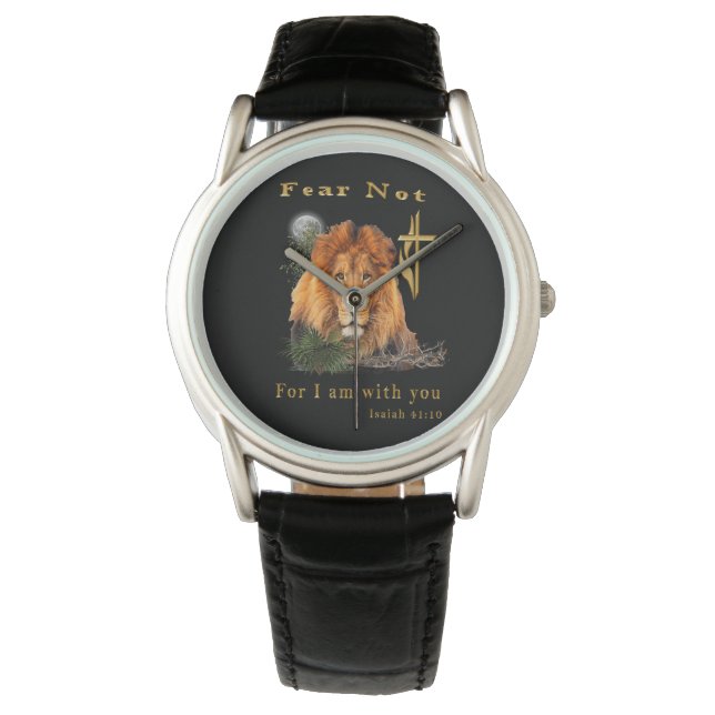 Relojes para hombres cristianos Isaías 41:10 (Anverso)