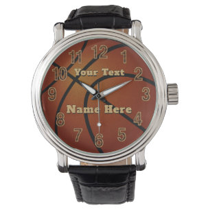 Relojes personalizados de básquetbol con tu texto