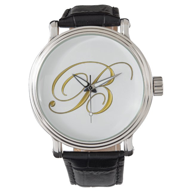 Relojes Personalizados del monograma B de oro (Anverso)