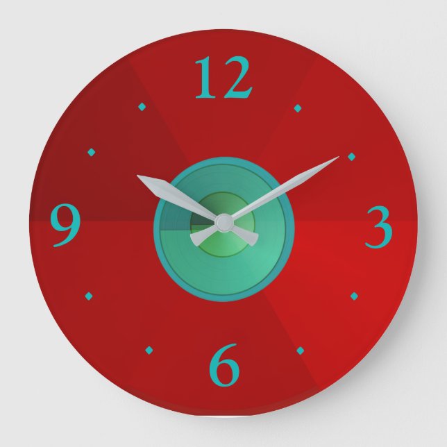 Relojes planos rojos atmosféricos con verde aguama (Anverso)