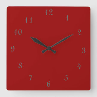 Relojes rojos llanos de Clock>Square con números
