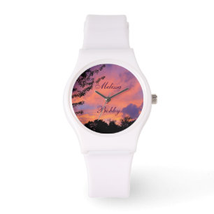 Relojes románticos al atardecer de verano *Persona