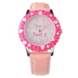 Relojes rosados personalizados en grandes números